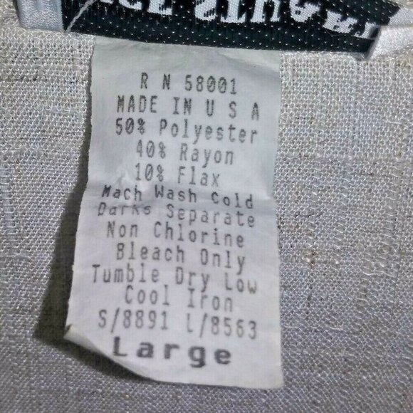 womens FLAX BLEND top Sz L beige RELAXED Lagenlook collared pockets Alice Stuart - Picture 6 of 8